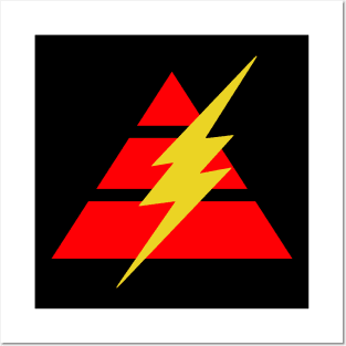 Pyramid Lightning Bolt - Red Posters and Art